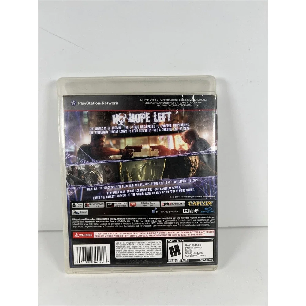 Resident Evil 6 (Sony PlayStation 3, 2012) PS3 No Manual UNTESTED